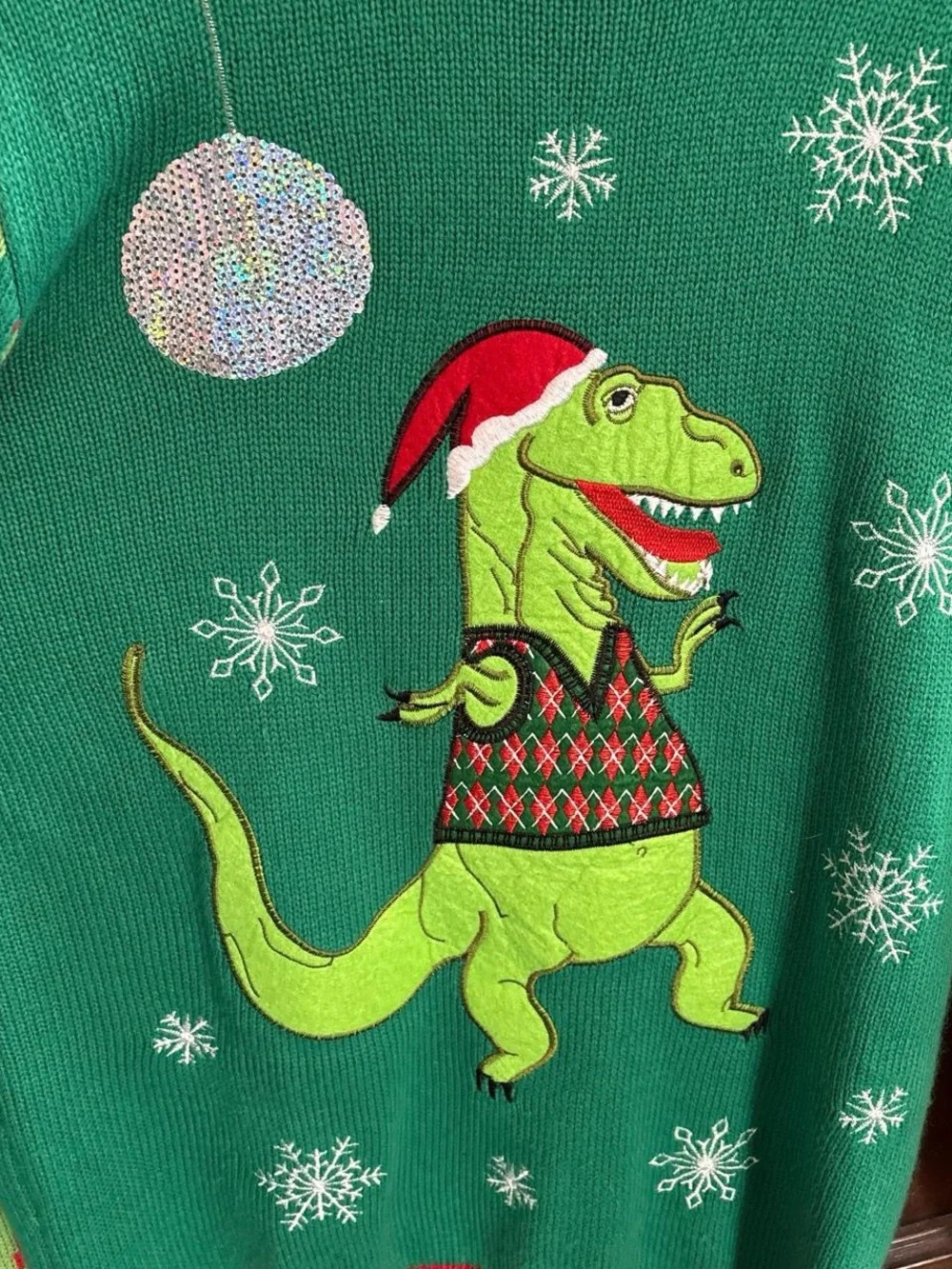 Dinosaur Christmas sweater